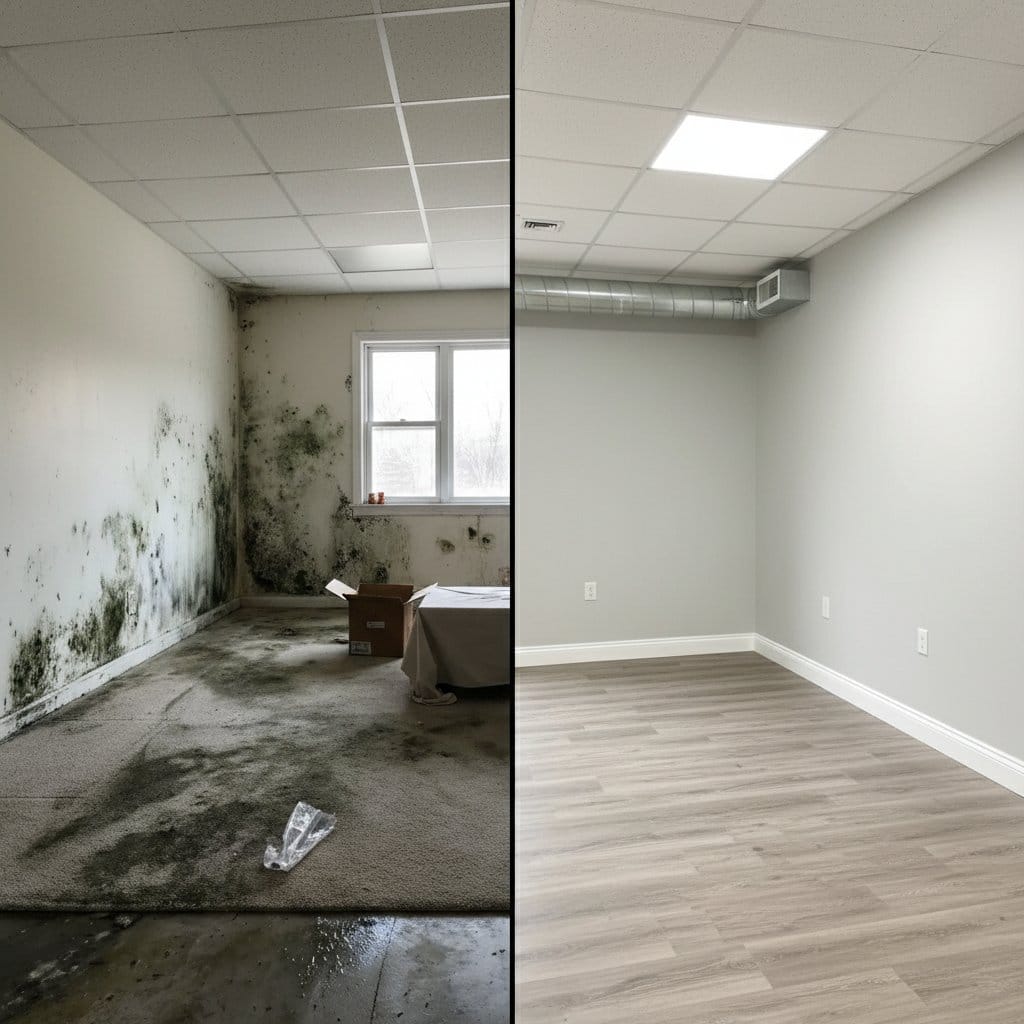 Mold Testing & Lab Reporting restoration β commercial office space of Tudor home in Glen Rock, NJ