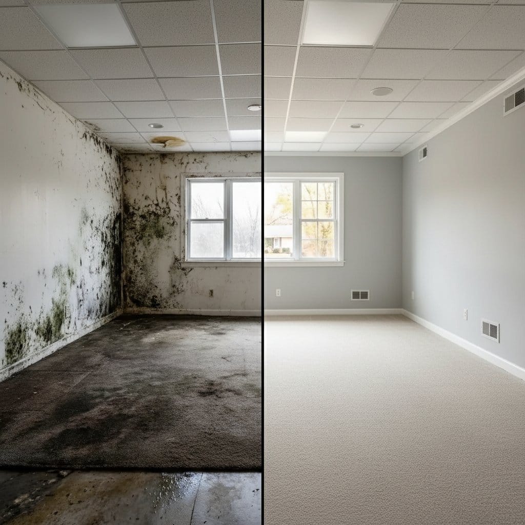 Bathroom & Kitchen Mold Removal restoration — commercial office space of commercial property in Glen Rock, NJ