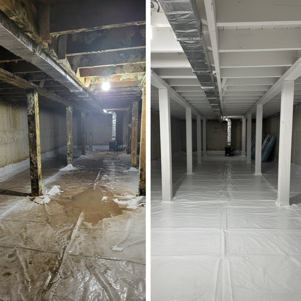 Post-Remediation Cleaning & Clearance restoration β crawl space of bungalow in Glen Rock, NJ